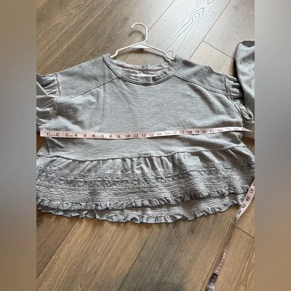 Anthropologie Pilcro Long-Sleeve Crop Babydoll Top - Picture 9 of 10